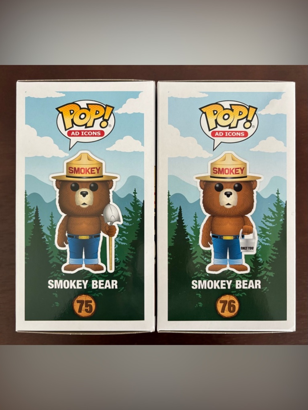 Funko Pop! AD Icons: Smokey Bear with Shovel #75 and Bucket #76 Exclusive - Picture 4 of 6